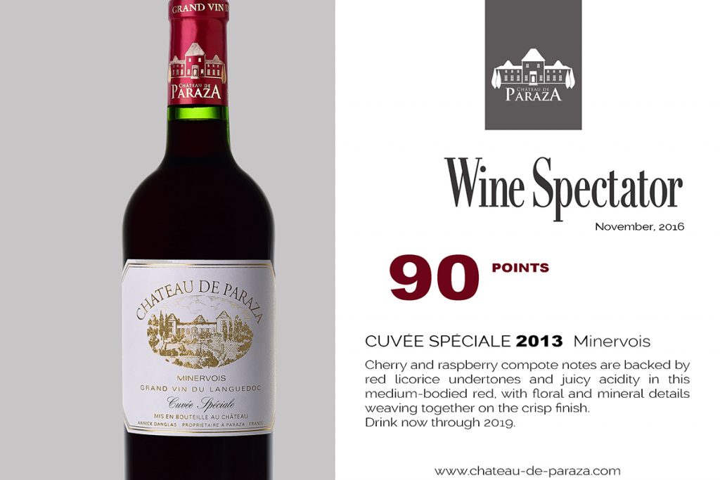 Chateau de Paraza Wine Spectator 2016